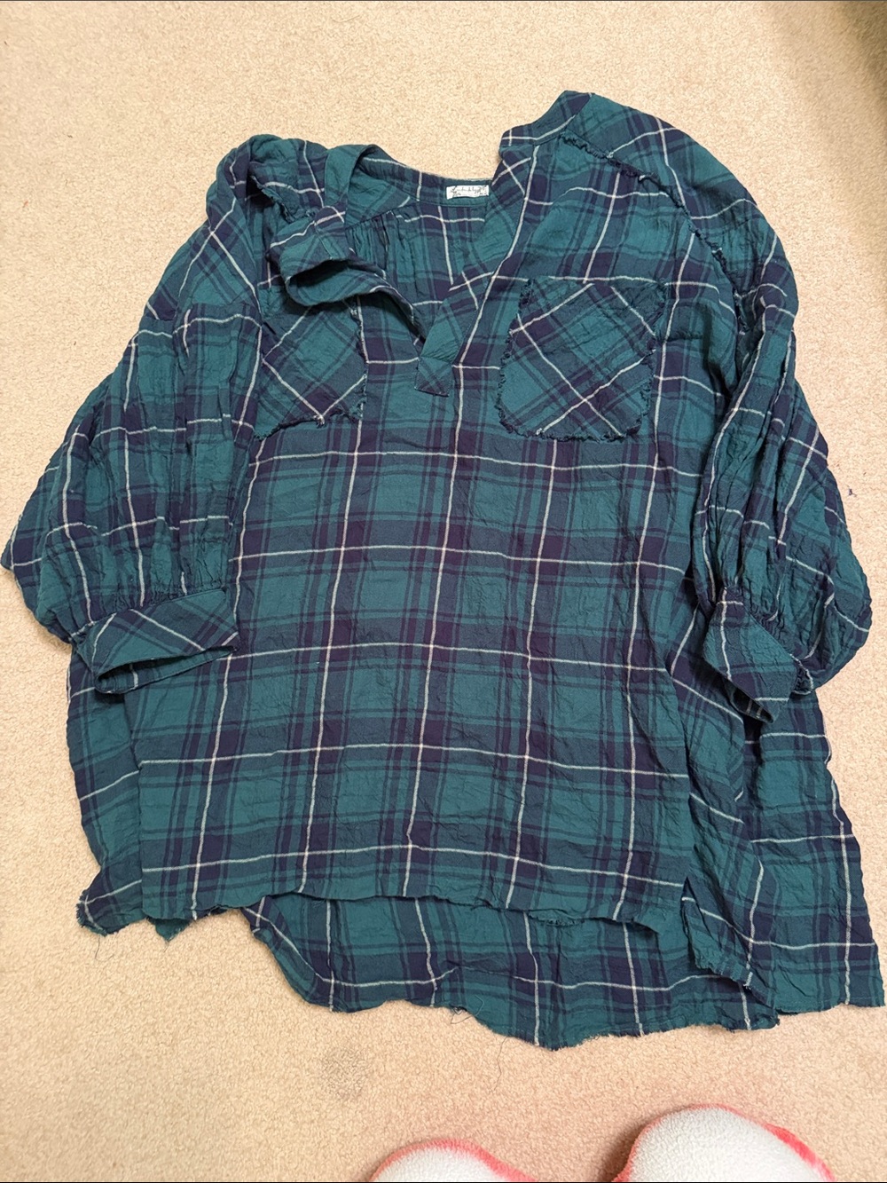 Free people Plaid Tunic Top